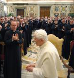 La Fraternidad de San Carlos en audiencia <br>con el Papa.