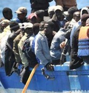 Inmigrantes en Lampedusa.
