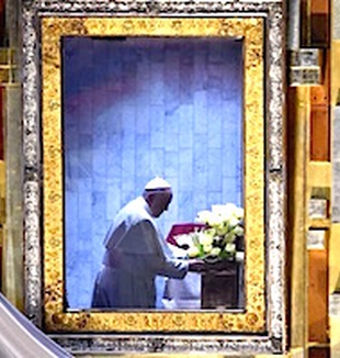 El Papa en la basílica de la Virgen de Guadalupe.