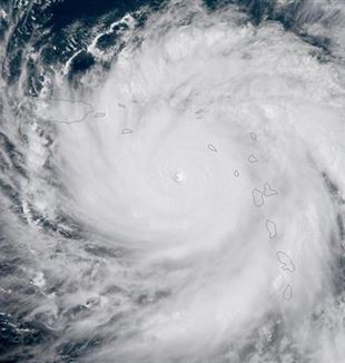 El huracán María sobre el Caribe