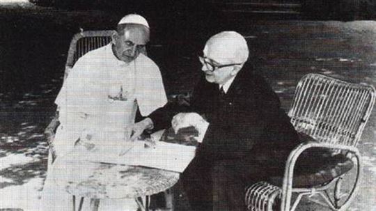 El papa Montini con Jean Guitton