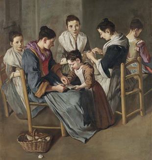 Escuela de chicas, ca. 1720-1725, Brescia, Pinacoteca Tosio Martinengo © Archivo fotográfico Civici Musei di Brescia / Fotostudio Rapuzzi