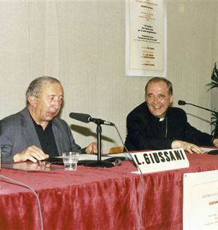 Don Giussani con el cardenal Paul Josef Cordes (Nicola Costanzi/Fraternità CL)
