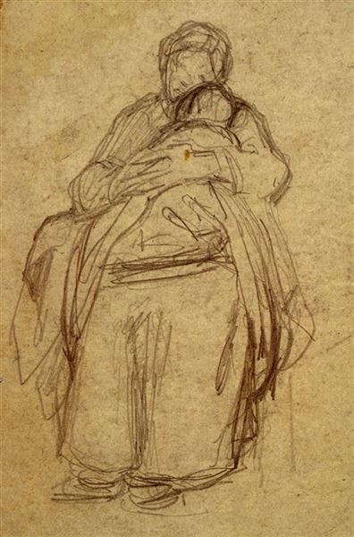J. Francois Millet (1814- 1875). Estudio para La niña enferma, (1858 ca.), Museo del Louvre, París